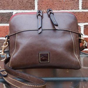 DOONEY & BOURKE "CAMERON" CROSSBODY - BROWN FLORENTINE VACHETTA LEATHER